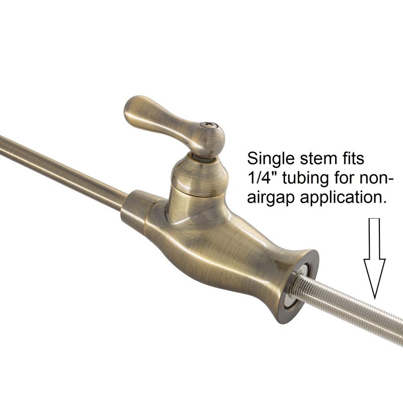 Metpure Non-airgap NSF Certified RO Faucet Reverse Osmosis Drinking Water Filtration System Water Dispenser Spout (Antique Brass). Vase Style with Faucet Wrench - Image 4